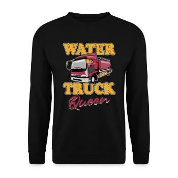 Lkw Fahrer Trucker Lastwagenfahrer Königin - Unisex Pullover - Schwarz - Vorne - Alina (178cm) & Michal (187cm)