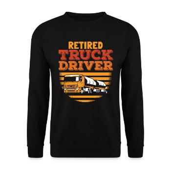 Lkw Fahrer Trucker Lastwagenfahrer Im Ruhestand - Unisex Pullover - Schwarz - Vorne - Alina (178cm) & Michal (187cm)
