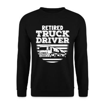 Lkw Fahrer Trucker Lastwagenfahrer - Unisex Pullover - Schwarz - Vorne - Alina (178cm) & Michal (187cm)