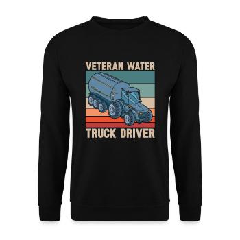 Lkw Fahrer Trucker Lastwagenfahrer Veteran - Unisex Pullover - Schwarz - Vorne - Alina (178cm) & Michal (187cm)