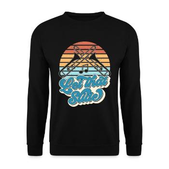 Trombone Let That Slide Retro Musical Instrument - Unisex Sweatshirt - black - Front - Alina (178cm) & Michal (187cm)