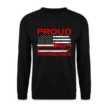 Trombone Proud Tromboner Marching Band Trombonist - Unisex Pullover - Schwarz - Vorne - Alina (178cm) & Michal (187cm)