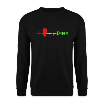 Conga Heartbeat Musical Instrument Conga Player - Unisex Pullover - Schwarz - Vorne - Alina (178cm) & Michal (187cm)