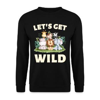 Kids Birthday Zoo Animal Fan - Unisex Sweatshirt - black - Front - Alina (178cm) & Michal (187cm)