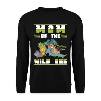 Zoo Mama Boys Birthday Girl Family - Unisex Sweatshirt - black - Front - Alina (178cm) & Michal (187cm)