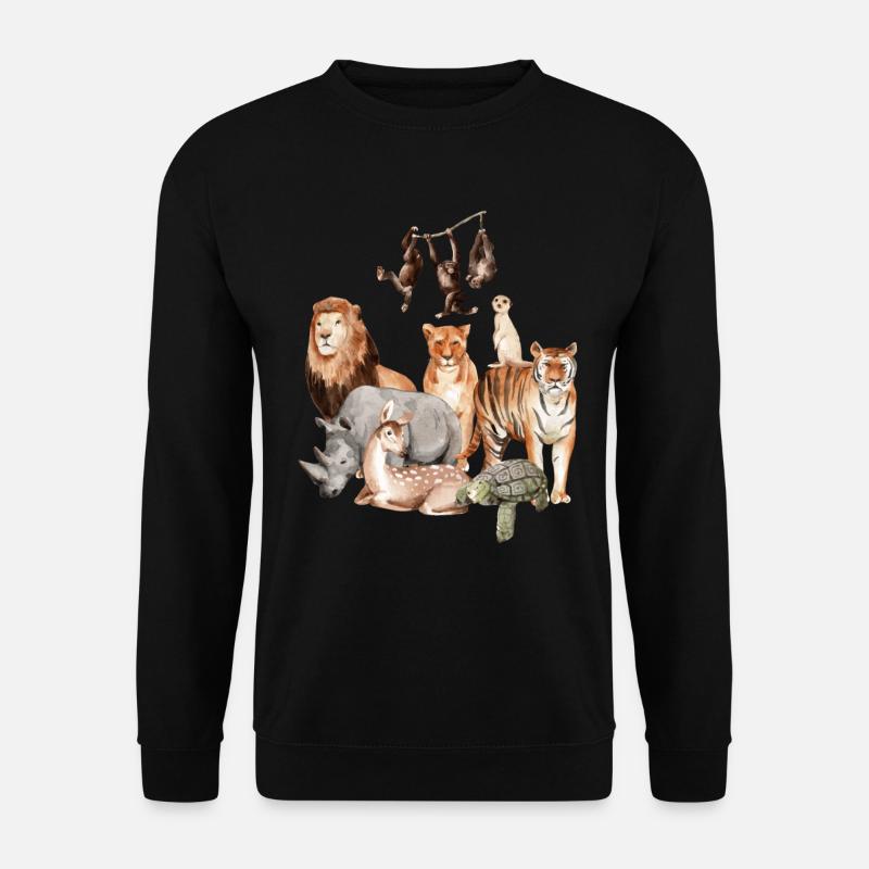 Wilder Zoo Tierliebhaber Zoo Reise - Unisex Pullover - Schwarz