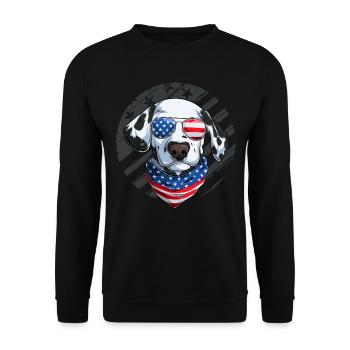 Amoureux patriotique des chiens dalmates 4 juillet - Sweat-shirt Unisexe - noir - Devant - Alina (178cm) & Michal (187cm)