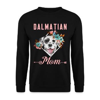 Hundeliebhaber Welpe Niedliche Dalmatiner Mama - Unisex Pullover - Schwarz - Vorne - Alina (178cm) & Michal (187cm)