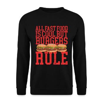 Hamburg Fast Food Burger Fast Food Gift - Unisex Sweatshirt - black - Front - Alina (178cm) & Michal (187cm)