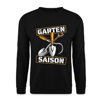 Hobbygärtner Garten Jahreszeit - Unisex Pullover - Schwarz - Vorne - Alina (178cm) & Michal (187cm)