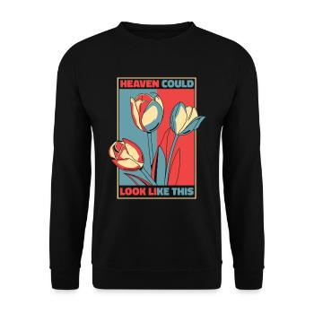 Tulips Sky Tulips - Unisex Sweatshirt - black - Front - Alina (178cm) & Michal (187cm)