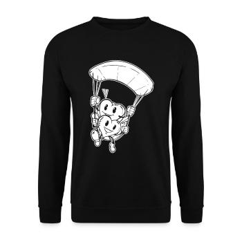 Paragleiter Paragleiten Herzen - Unisex Pullover - Schwarz - Vorne - Alina (178cm) & Michal (187cm)