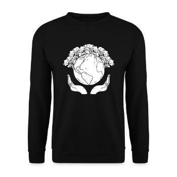 Climate change Protection Earth - Unisex Sweatshirt - black - Front - Alina (178cm) & Michal (187cm)
