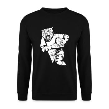 Rugby Tiger - Unisex Pullover - Schwarz - Vorne - Alina (178cm) & Michal (187cm)