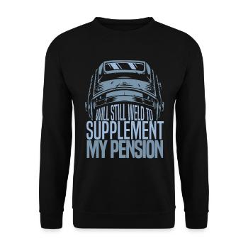 Schweißer Schlosser Die Pension - Unisex Pullover - Schwarz - Vorne - Alina (178cm) & Michal (187cm)