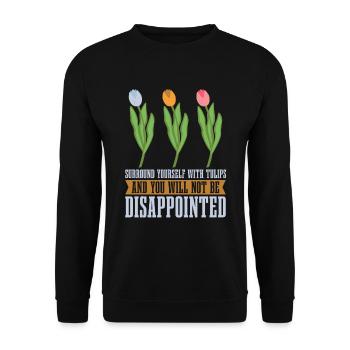 Tulips Cute Tulips - Unisex Sweatshirt - black - Front - Alina (178cm) & Michal (187cm)