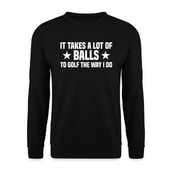Golf Cart Balls Sport - Unisex Sweatshirt - black - Front - Alina (178cm) & Michal (187cm)