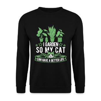 Jardinier amateur Jardin Chat - Sweat-shirt Unisexe - noir - Devant - Alina (178cm) & Michal (187cm)
