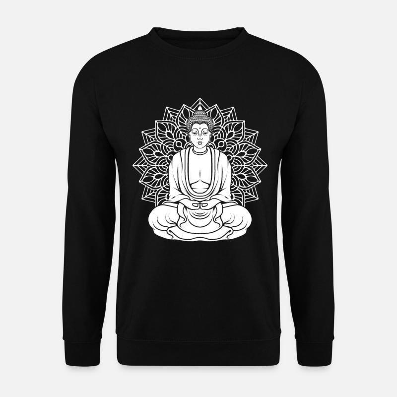 Bouddha Bouddhiste Feuille de Lotus - Sweat-shirt Unisexe - noir