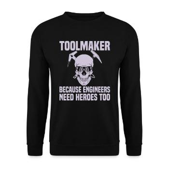 Mécanicien de découpe de fraiseuse CNC - Sweat-shirt Unisexe - noir - Devant - Alina (178cm) & Michal (187cm)