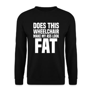 Beinamputierte Amputationsunterstützung Rollstuhl - Unisex Pullover - Schwarz - Vorne - Alina (178cm) & Michal (187cm)