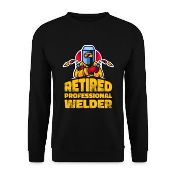 Welder locksmith Retired welder - Unisex Sweatshirt - black - Front - Alina (178cm) & Michal (187cm)