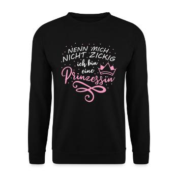 Prinzessin Krone - Unisex Pullover - Schwarz - Vorne - Alina (178cm) & Michal (187cm)