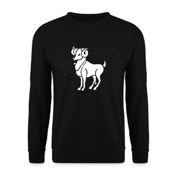 Widder Symbol - Unisex Pullover - Schwarz - Vorne - Alina (178cm) & Michal (187cm)