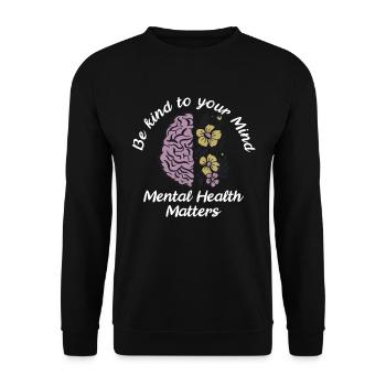Awareness of mental health - Unisex Sweatshirt - black - Front - Alina (178cm) & Michal (187cm)