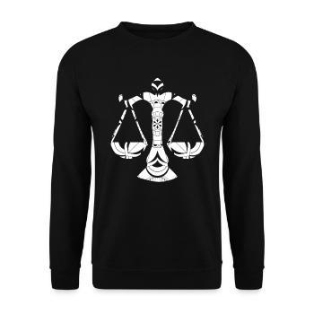 Zodiac Sign Libra Symbol - Unisex Sweatshirt - black - Front - Alina (178cm) & Michal (187cm)