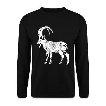 Zodiac sign Capricorn symbol - Unisex Sweatshirt - black - Front - Alina (178cm) & Michal (187cm)