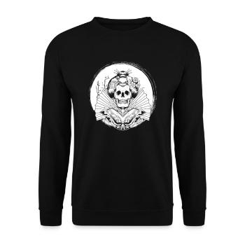 Geisha Skull - Unisex Sweatshirt - black - Front - Alina (178cm) & Michal (187cm)