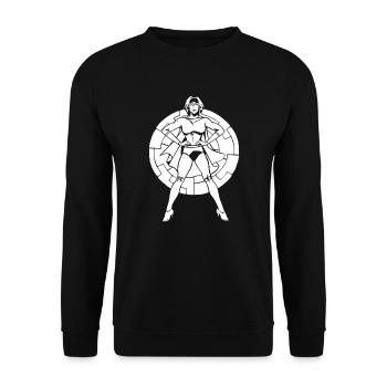 Muttertag Mama Superheld - Unisex Pullover - Schwarz - Vorne - Alina (178cm) & Michal (187cm)