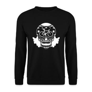Rennrad Radsport Radsportler Totenkopf - Unisex Pullover - Schwarz - Vorne - Alina (178cm) & Michal (187cm)