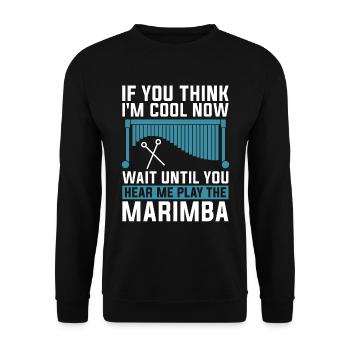 Marimba Si tu penses que je suis cool instrument de musique - Sweat-shirt Unisexe - noir - Devant - Alina (178cm) & Michal (187cm)
