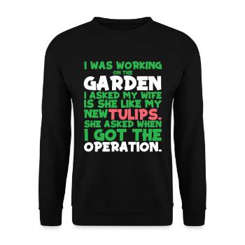 Tulpen Lustig Tulpen - Unisex Pullover - Schwarz - Vorne - Alina (178cm) & Michal (187cm)