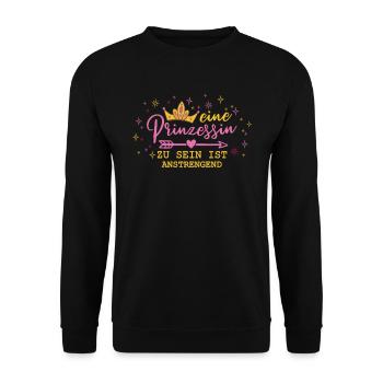 Prinzessin Witzig - Unisex Pullover - Schwarz - Vorne - Alina (178cm) & Michal (187cm)