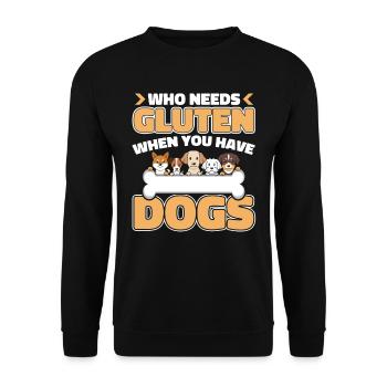 Gluten-free dogs - Unisex Sweatshirt - black - Front - Alina (178cm) & Michal (187cm)