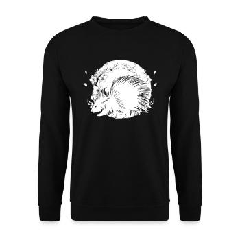 Stachelschwein Blumen - Unisex Pullover - Schwarz - Vorne - Alina (178cm) & Michal (187cm)