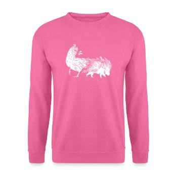 Poulet porc-épic - Sweat-shirt Unisexe - rose - Devant