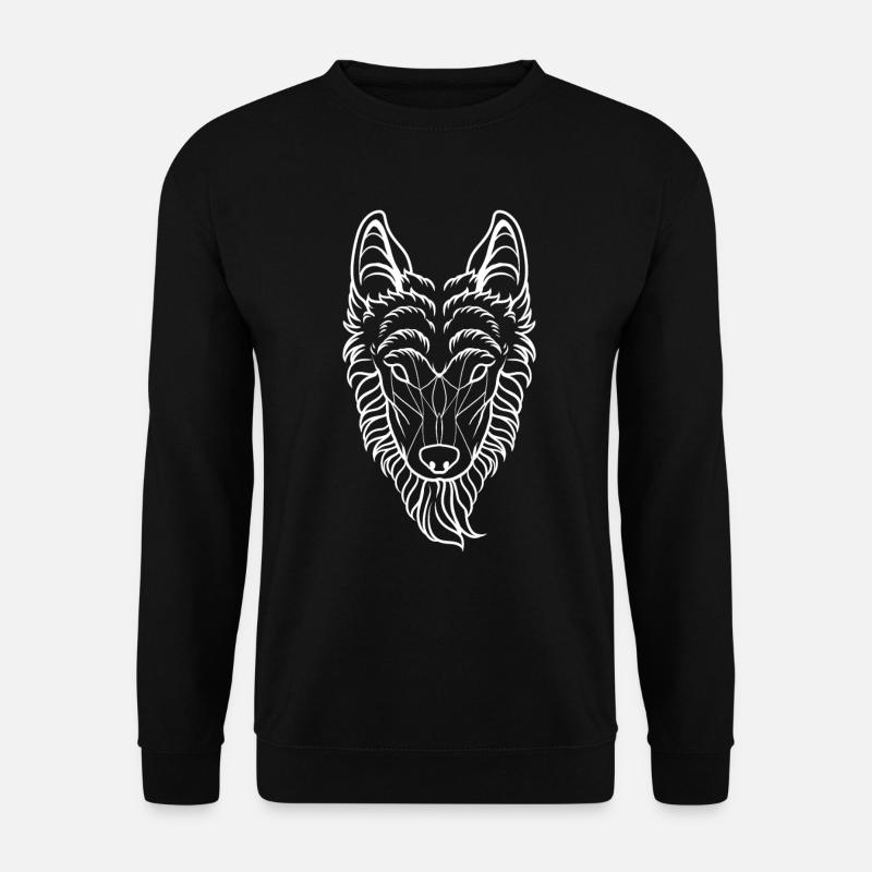 Wolf Geometrisch - Unisex Pullover - Schwarz