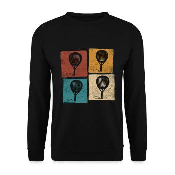 PADEL PÁDLE PADDLE-TENNIS PADEL CADEAU JOUEUR - Sweat-shirt Unisexe - noir - Devant - Alina (178cm) & Michal (187cm)