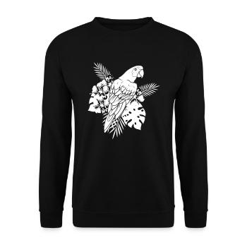 Fleurs de perroquet - Sweat-shirt Unisexe - noir - Devant - Alina (178cm) & Michal (187cm)