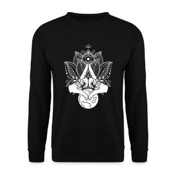 Yoga Mandala - Sweat-shirt Unisexe - noir - Devant - Alina (178cm) & Michal (187cm)