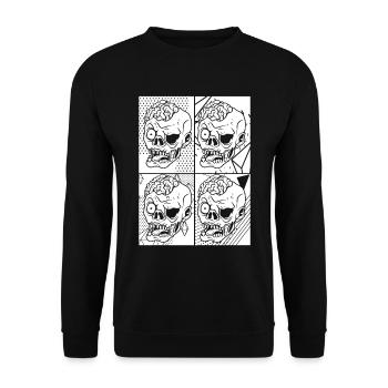 Zombie Halloween Skull - Unisex Sweatshirt - black - Front - Alina (178cm) & Michal (187cm)
