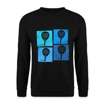 PADEL PÁDLE PADDLE-TENNIS PADEL CADEAU JOUEUR - Sweat-shirt Unisexe - noir - Devant - Alina (178cm) & Michal (187cm)