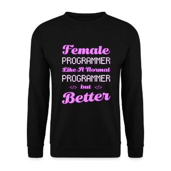 Développeur Coder Programmeur Femme - Sweat-shirt Unisexe - noir - Devant - Alina (178cm) & Michal (187cm)