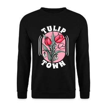 Tulips City Tulips - Unisex Sweatshirt - black - Front - Alina (178cm) & Michal (187cm)