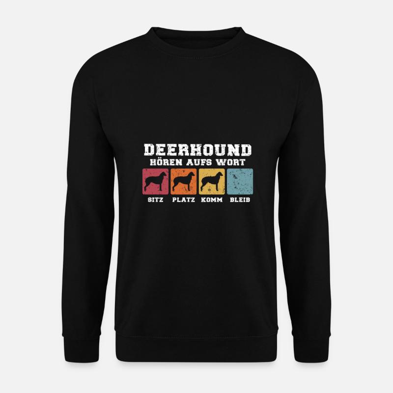 Deerhound hören aufs Wort - Unisex Pullover - Schwarz