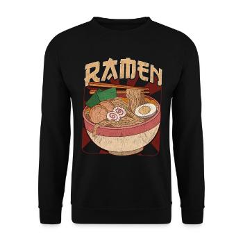 Ein japanischer Ramen - Unisex Pullover - Schwarz - Vorne - Alina (178cm) & Michal (187cm)